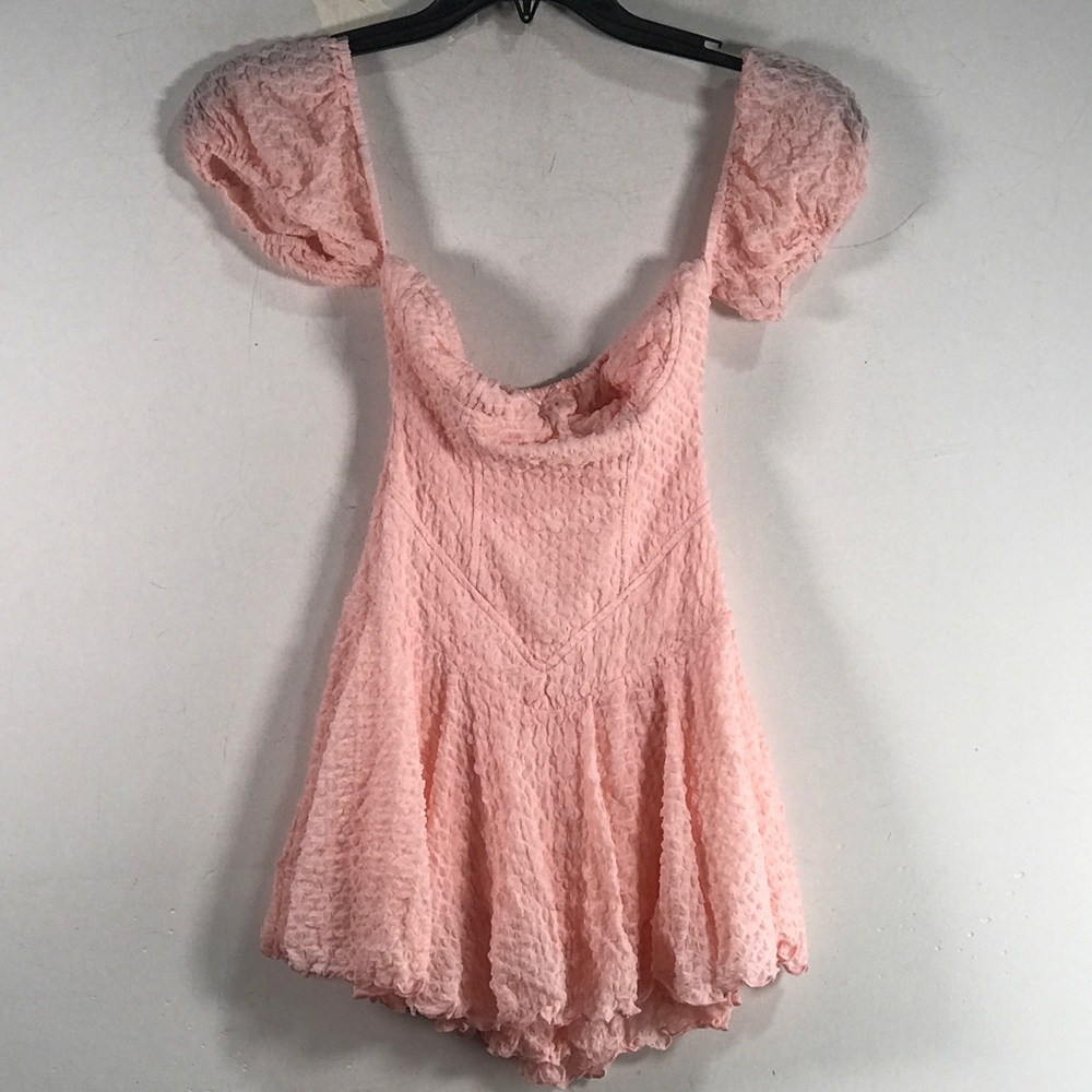 New Pink Square Neck Mini Dress, Women's Size L - Pink